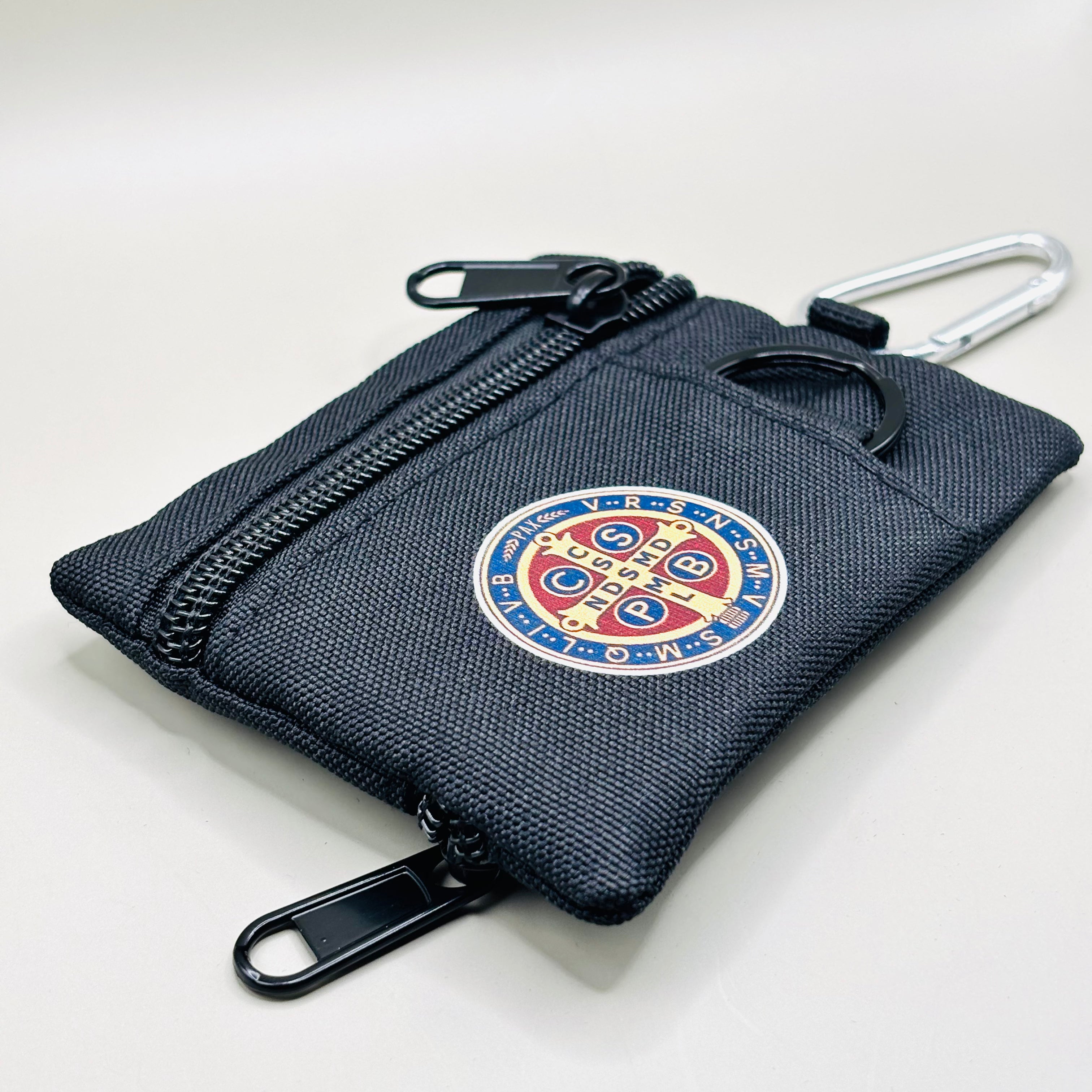 Rozenkrans pouch – Sint-Benedictus (met karabijnhaak)
