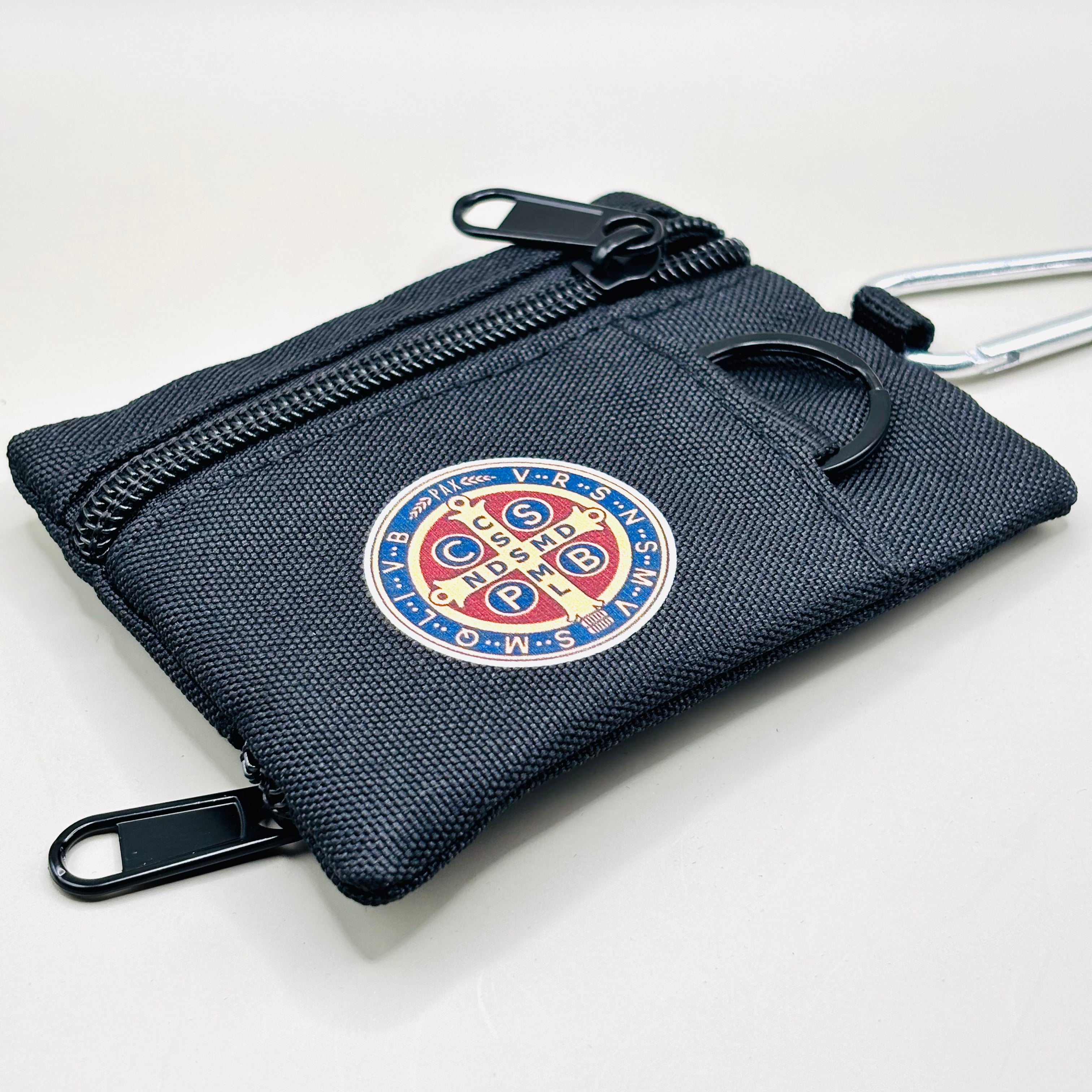 Rozenkrans pouch – Sint-Benedictus (met karabijnhaak)