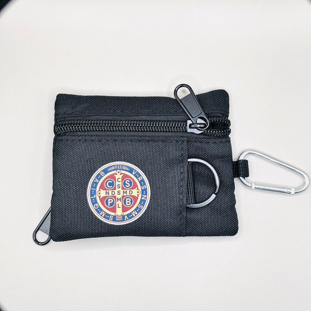 Rozenkrans pouch – Sint-Benedictus (met karabijnhaak)