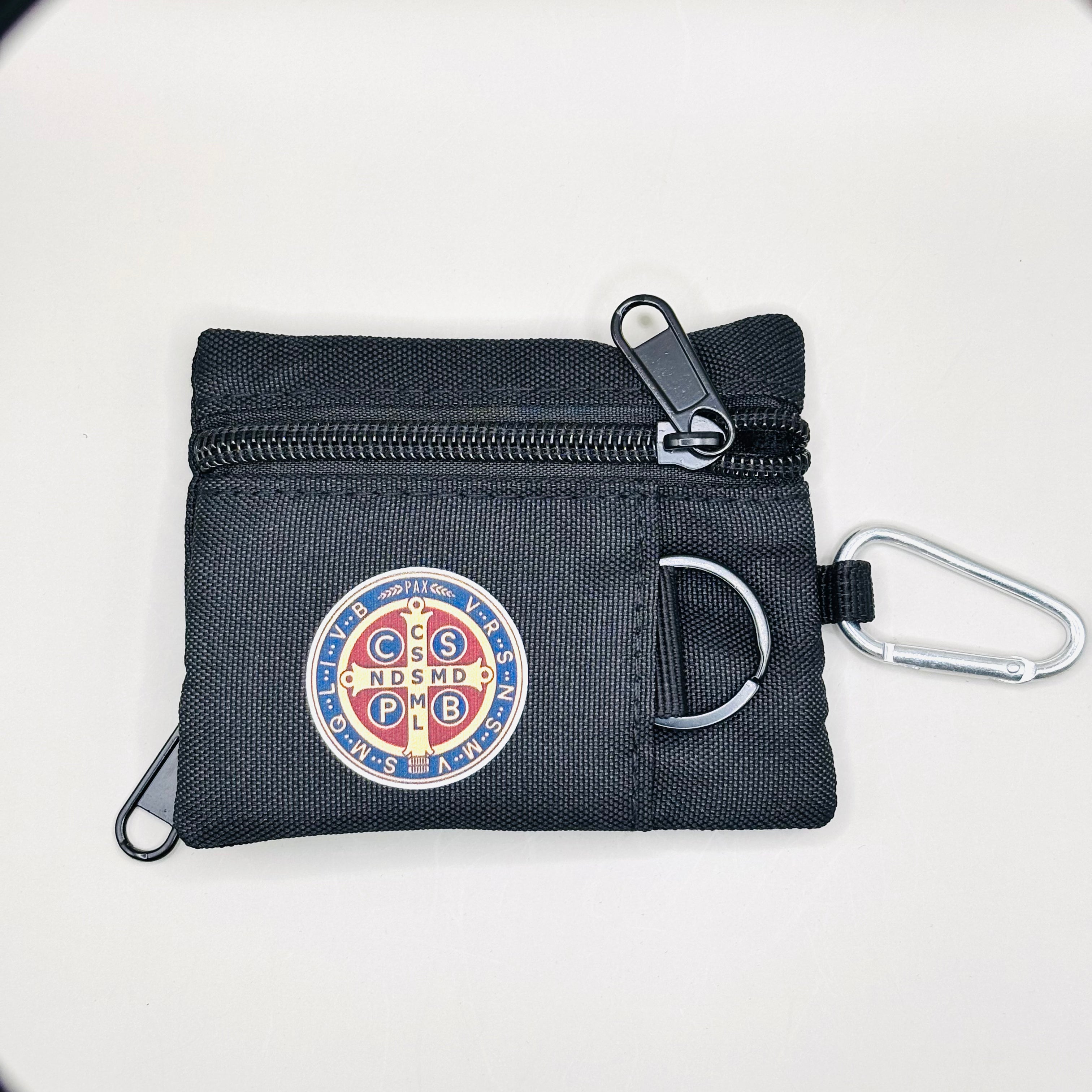 Rozenkrans pouch – Sint-Benedictus (met karabijnhaak)